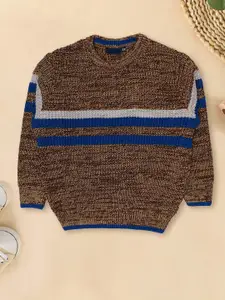 CHIMPRALA Boys Brown & Blue Striped Pullover