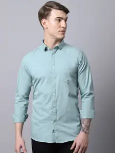 Majestic Man Men Green Slim Fit Pure Cotton Casual Shirt