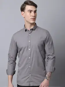 Majestic Man Men Grey Slim Fit Pure Cotton Casual Shirt