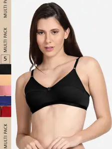 shyaway Pack Of 5 Cut & Sew All day Comfort Cotton Bra