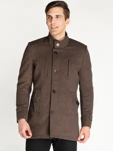 LURE URBAN Men Brown Solid Trench Coats