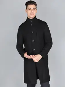 LURE URBAN Men Black Solid Stylish Trench Coat
