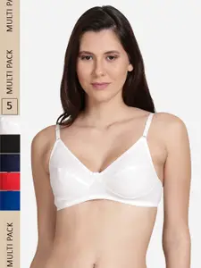 shyaway Pack of 5 Non-Wired All Day Comfort Cotton Bra