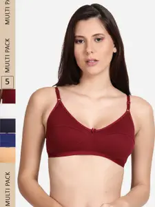 shyaway Pack of 5 Cotton Non Padded Everyday Bra