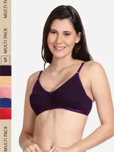 shyaway Pack Of 5 Non Padded Cotton Bra