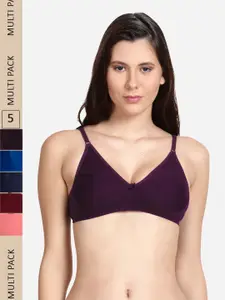 shyaway Pack Of 5 Cotton Low Support Everyday Bra