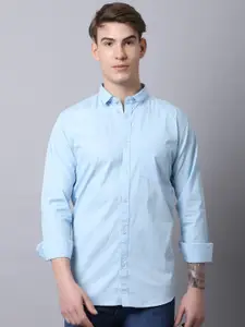 Majestic Man Men Blue Slim Fit Pure Cotton Casual Shirt