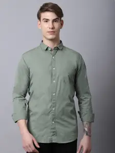 Majestic Man Men Green Slim Fit Pure Cotton Casual Shirt
