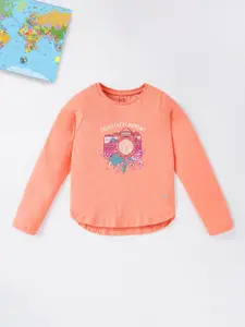 Ed-a-Mamma Girls Coral Printed Sustainable Cotton T-shirt