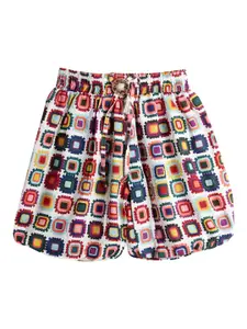 SWEET ANGEL Girls Printed Loose Fit Cotton Shorts