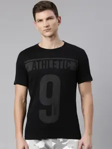 Proline Active Men Black Typography Printed T-shirt
