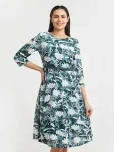 Zink London Women Green Floral Print Dress