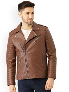 Leather Retail Men Brown Crop Outdoor Biker Jacket