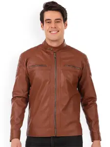 Leather Retail Men Brown Crop Outdoor Biker Jacket