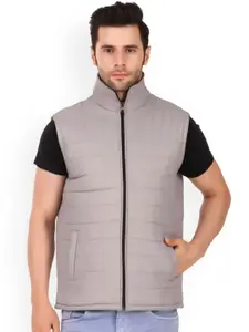 Leather Retail Men Grey Lightweight Outdoor Bomber with Patchwork Jacket