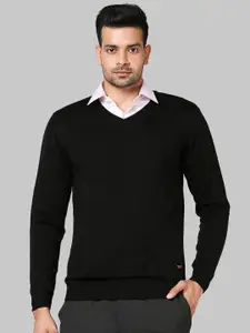Park Avenue Men Black Pullover Sweater