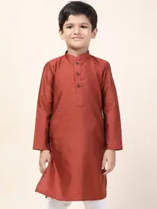 NAMASKAR Boys Red Thread Work Kurta