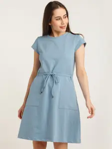 Zink London Women  Blue A-Line Dress