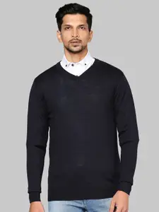 Raymond Men Navy Blue Pullover Sweater