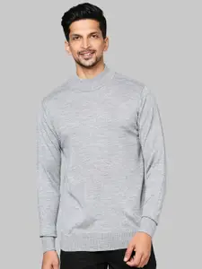 Raymond Men Grey Solid Pullover