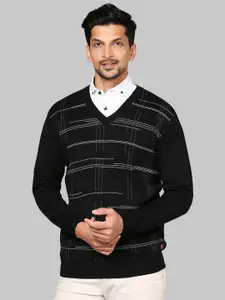 Raymond Men Black & Off White Printed Pullover