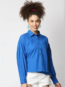 Remanika Women Blue Custom Tailored Fit Casual Shirt
