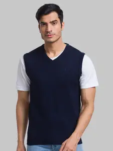 Parx Men Navy Blue Sweater Vest