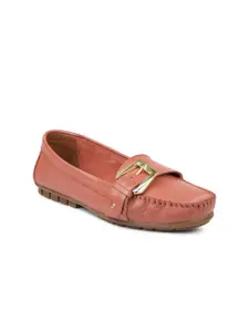 Inc 5 Women Peach-Coloured Colourblocked Loafers