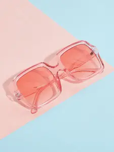 HAUTE SAUCE by  Campus Sutra HAUTE SAUCE by Campus Sutra Women Pink Lens & Pink Oversized Sunglasses with Polarised Lens