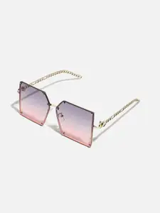 HAUTE SAUCE by  Campus Sutra HAUTE SAUCE by Campus Sutra Women Mirrored Lens Rectangle Sunglasses with Polarised Lens