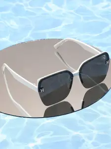 HAUTE SAUCE by  Campus Sutra HAUTE SAUCE by Campus Sutra Women White Sunglasses with Polarised Lens AW22_HSSG1364