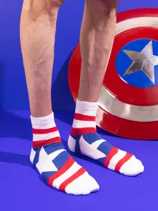 Balenzia x Marvel Men Pack Of 3 Captain America & Hulk Patterned Above Ankle-Length Socks