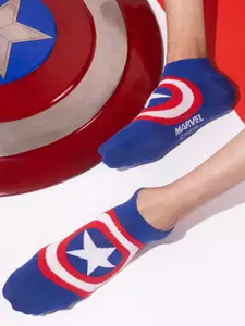 Balenzia x Marvel Men Pack Of 2 Captain America Patterned Ankle & Calf Length Socks