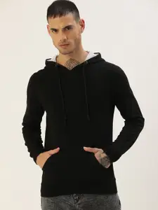 ARISE Men Black Hooded Solid Sweatshirt