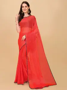 Indian Fashionista Coral Woven Design Mukaish Art Silk  Tussar Saree