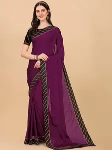 Indian Fashionista Purple Satin Baluchari Saree