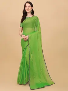 Indian Fashionista Green Woven Design Art Silk  Tussar Saree