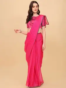 Indian Fashionista Pink Woven Design Art Silk Tussar Saree