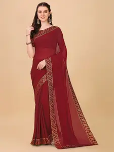 Indian Fashionista Red And Gold Toned Khandua Silk Kota Saree