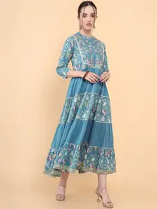 Soch Blue Floral Ethnic Dress