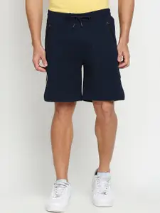 FiTZ Men Navy Blue Slim Fit Running Sports Shorts with e-Dry Technology Technology