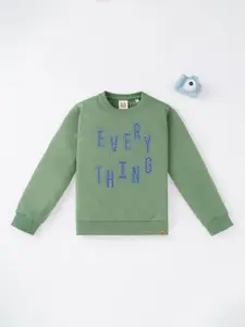 Ed-a-Mamma Boys Green Printed Sweatshirt