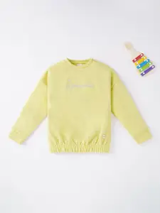 Ed-a-Mamma Girls Green Printed Sweatshirt