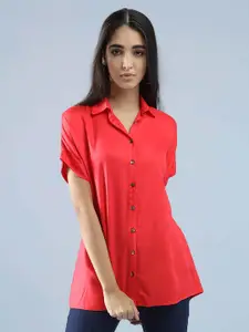 IDK Women Red Solid Casual Shirt