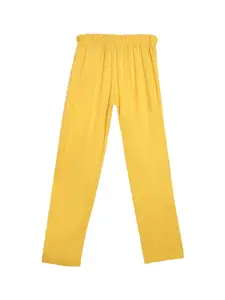 SWEET ANGEL Boys Yellow Printed Cotton Track Pants