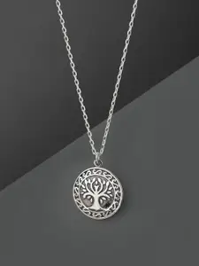 VANBELLE Women Silver-Toned Sterling Silver Silver-Plated Oxidised Necklace