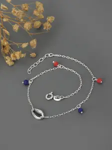 VANBELLE Silver-Plated 925 Sterling Silver Beaded Anklet