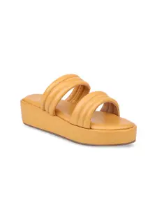 Inc 5 Women Mustard Wedge Sandals