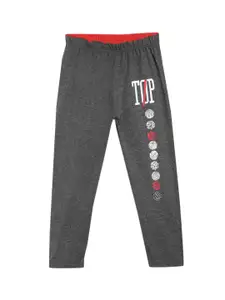 SWEET ANGEL Boys Charcoal Solid Pure Cotton Relaxed-Fit Track Pants