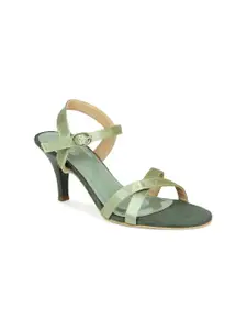 Inc 5 Green Embellished Heels with Buckles